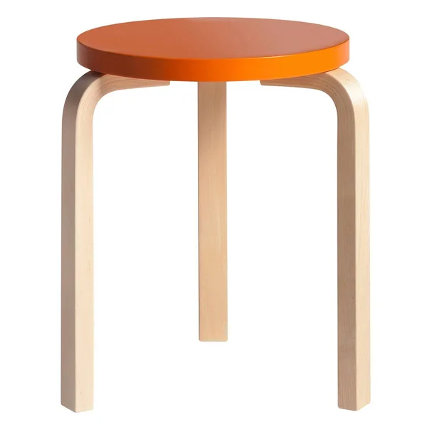 Artek Aalto Stool 60 - Orange - Birch