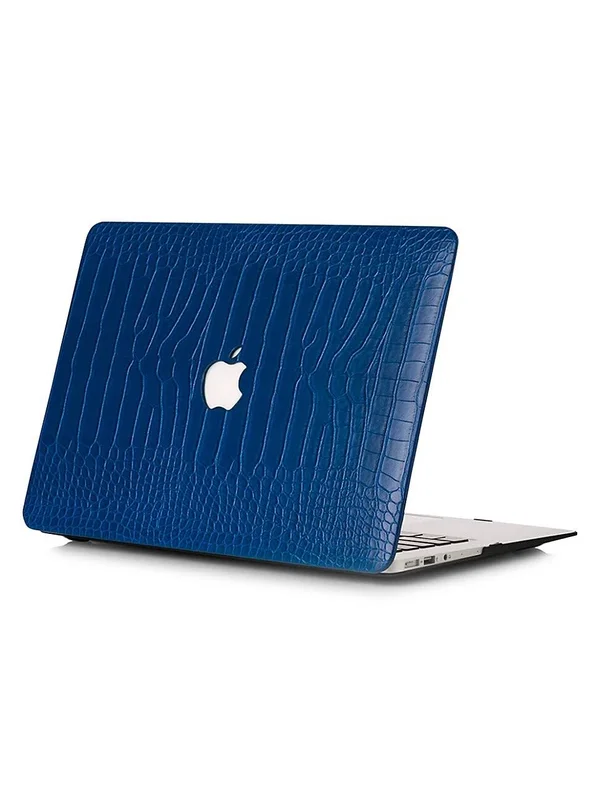 Chic Geeks Faux Crocodile MacBook Case - Navy