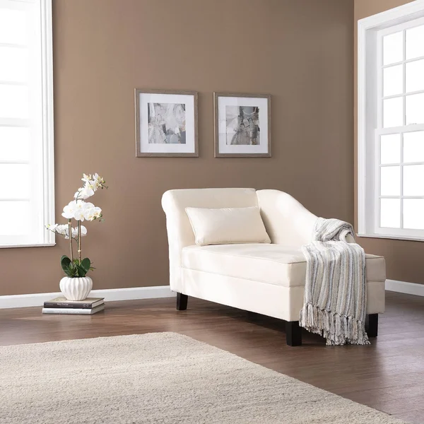 Southern Enterprise Aberdale Khaki Chaise Lounge with Storage