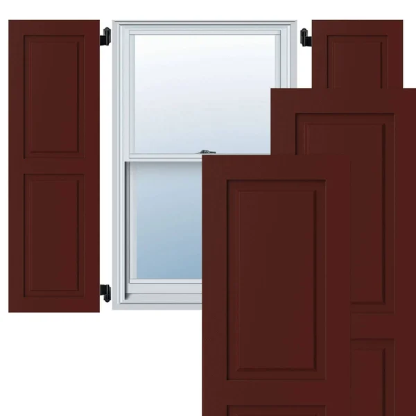 Ekena Millwork CWR18X053CRC 18x22W x 53x22H Exterior Composite Raised Panel Shutters (Per Pair) - Cottage Red