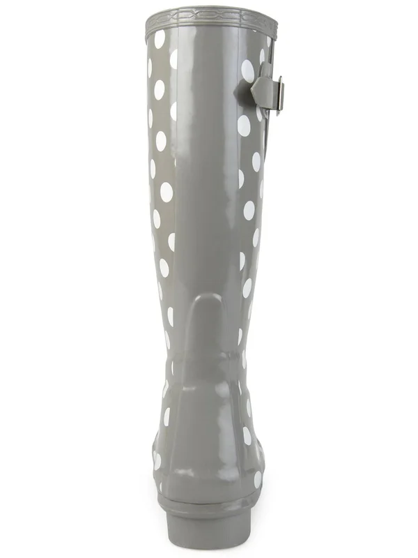 Journee Collection Women's Mist Rainboot - Black Dot