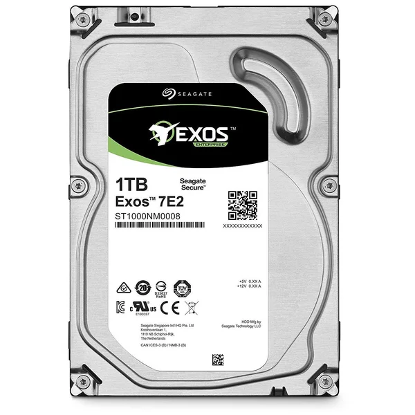 Seagate Exos 7E2 1 TB Internal HDD - 3.5x22 - ST1000NM0008 - SATA 6Gb/s - 7 - 200 rpm