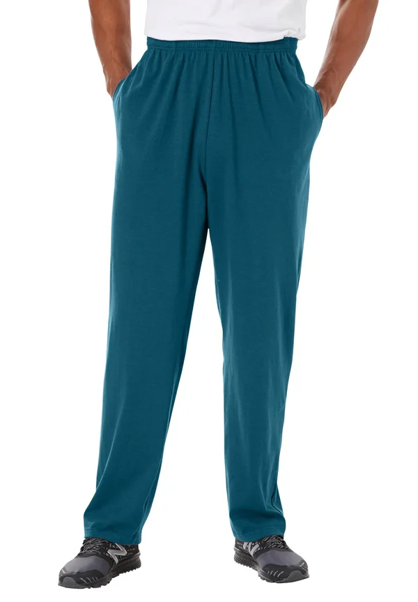 Men's Big & Tall Lightweight Jersey Sweatpants by KingSize in Heather Teal (Size XL)