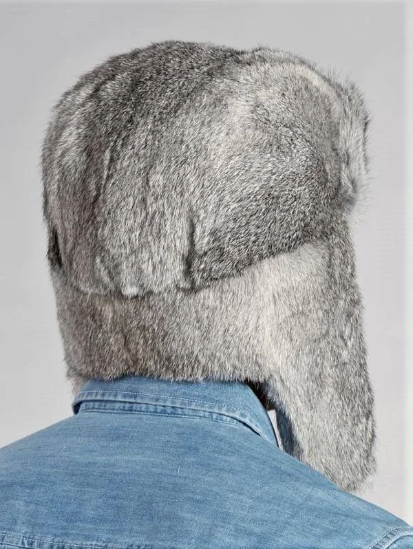 Rabbit Trapper Hat 2XL - Grey