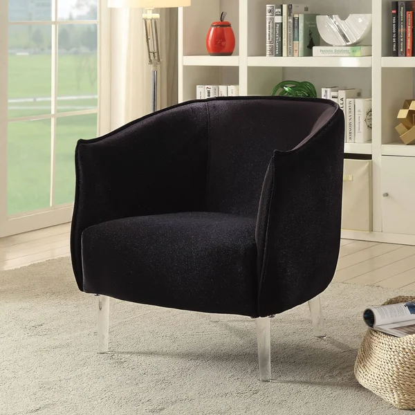 Furniture of America Natalya Contemporary Accent Chair by FOA, Black