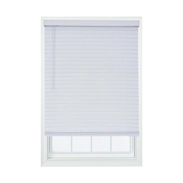 Allen + Roth 2-in Cordless White Embossed Faux Wood Blinds (Actual: 69-3/4-In W x 72-in L) Dfwda7272-69.75