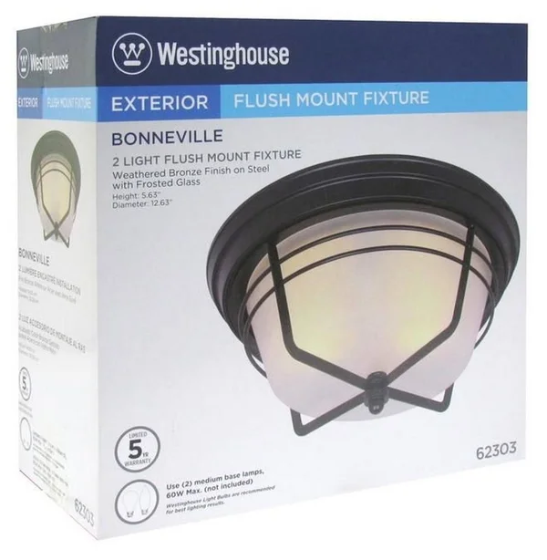 Westinghouse Lighting Bonneville 2-Light Flush Mount - Bronze
