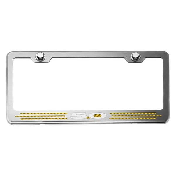 American Car Craft 272028-YLW Rear Tag Frame Ford 5.0 Carbon Fiber Yellow