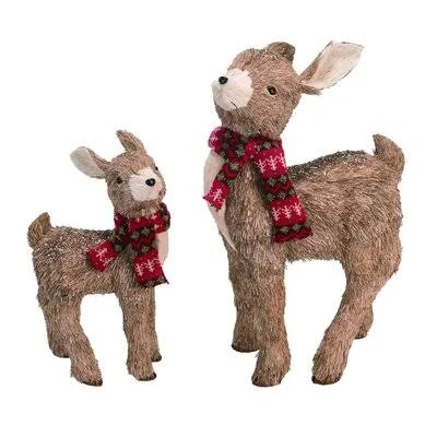 2 Piece Christmas Sisal Deer Set The Holiday Aisle