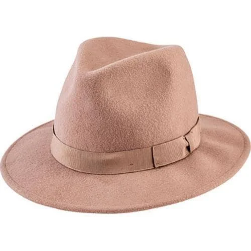 Women's San Diego Hat Company Fedora with Bow Wfh8039 - Size: One size, Beige