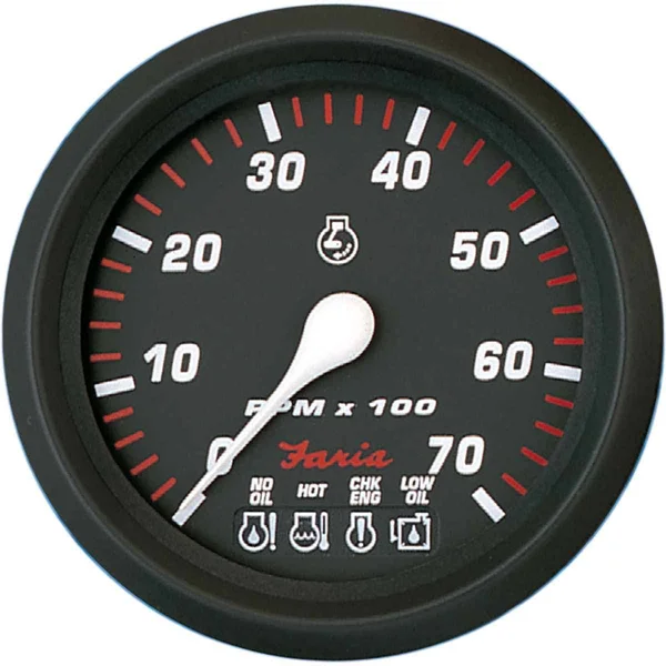 Faria Professional Red 4x22 Tachometer - 7, 000 RPM w/System Check