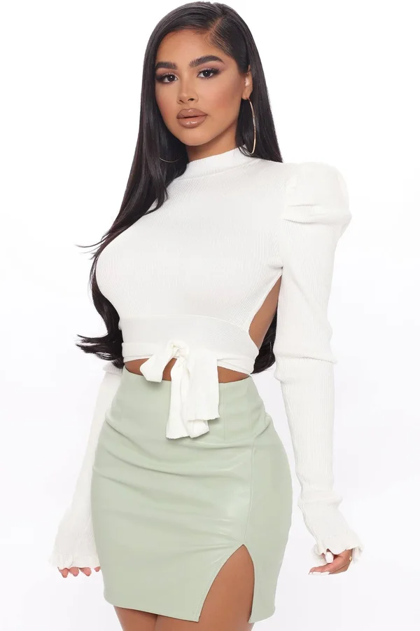 Womens Back Up Plans Sweater in Offwhite Size 1x by Fashion Nova