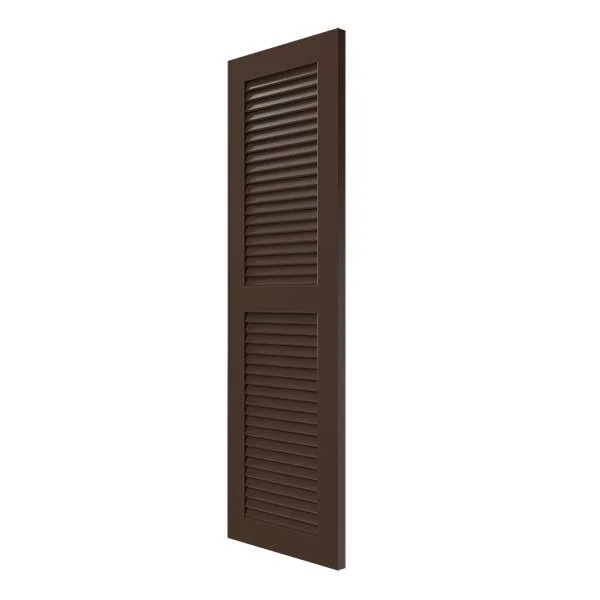 Ekena Millwork CWL18X073TBC 18x22W x 73x22H Exterior Composite Louvered Shutters (Per Pair) - Tudor Brown