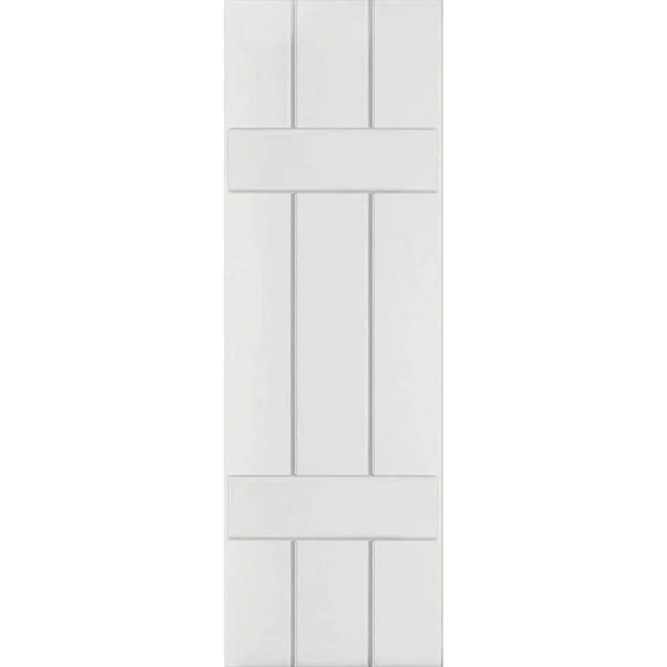 Ekena Millwork 12 in. x 59 in. Exterior Real Wood Western Red Cedar Board and Batten Shutters Pair Primed