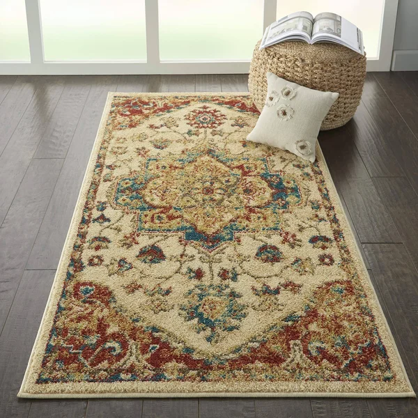 Nourison Traditional Vintage Area RUG: 3& x 5& Ivory