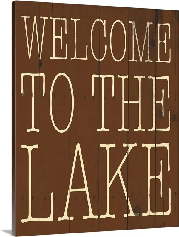 Welcome to The Lake, Large Solid-Faced Canvas Wall Art Print, Great Big Canvas