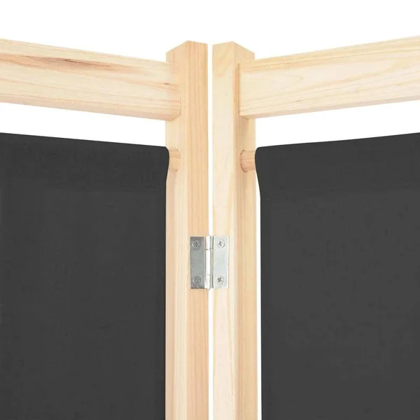 vidaXL 3-Panel Room Divider Gray 47.2x22x66.9x22x1.6x22 Fabric