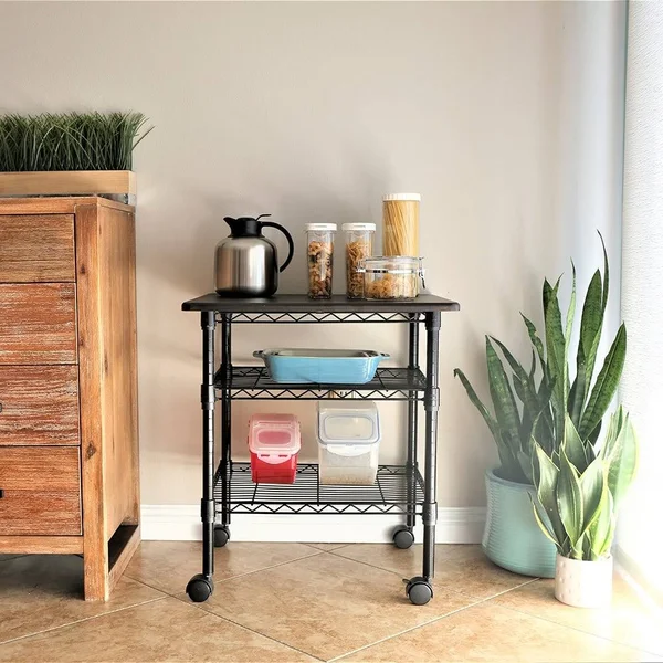Apollo Hardware 3 Tier Printer Stand, Black