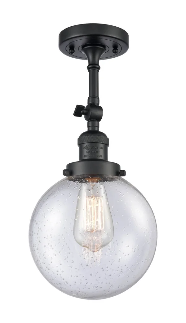 Innovations Lighting 201F-BK-G204-8 Beacon Semi-Flush Mount Matte Black