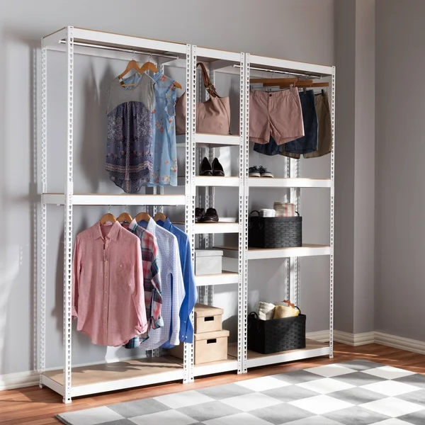 Baxton Studio Contemporary 10-Shelf Closet Storage Racking Organizer - Black