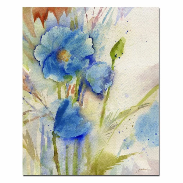 Trademark Art Magical Blue Poppy Canvas Art by Sheila Golden