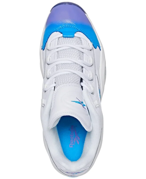 Reebok Men's Question Low Basketball Shoes in White/Footwear White Size 10.5, Suede