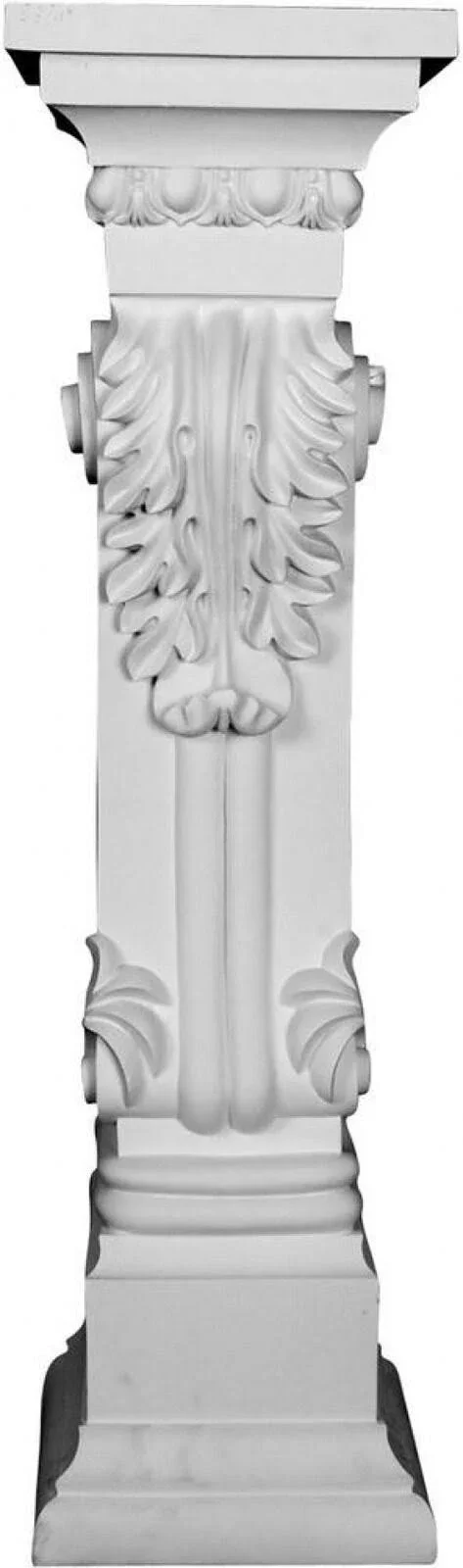 Ekena Millwork Scroll Leaf 34 5/8x22H x 9 7/8x22W x 11 1/8x22D Surround - 9.87 x 11.13 x 34.63 in