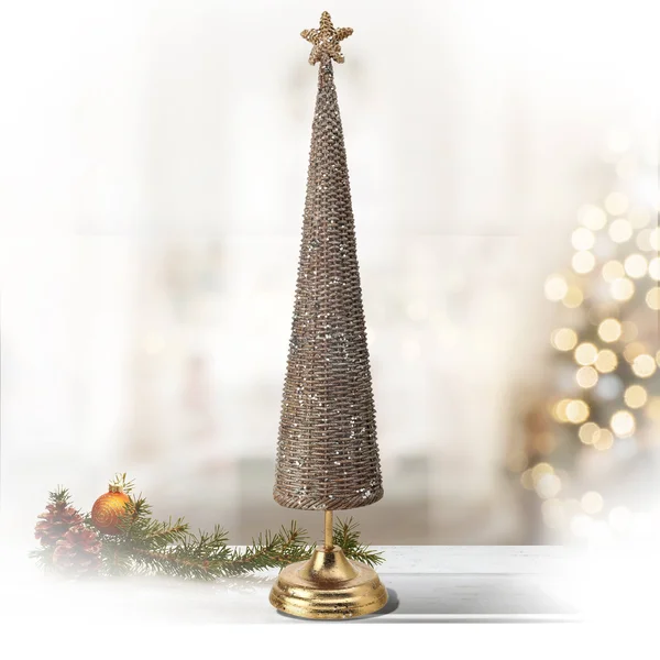 21x22 Resin Glitter Rattan Tree on Base - 26x22
