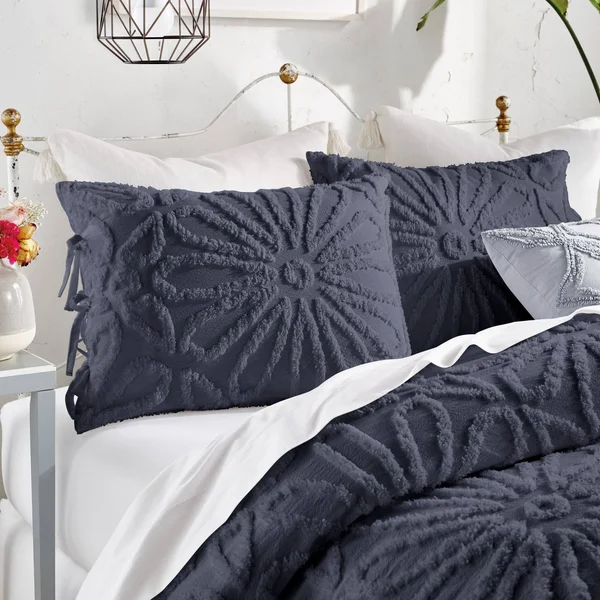 Peri Chenille Medallion Comforter Set - King - White