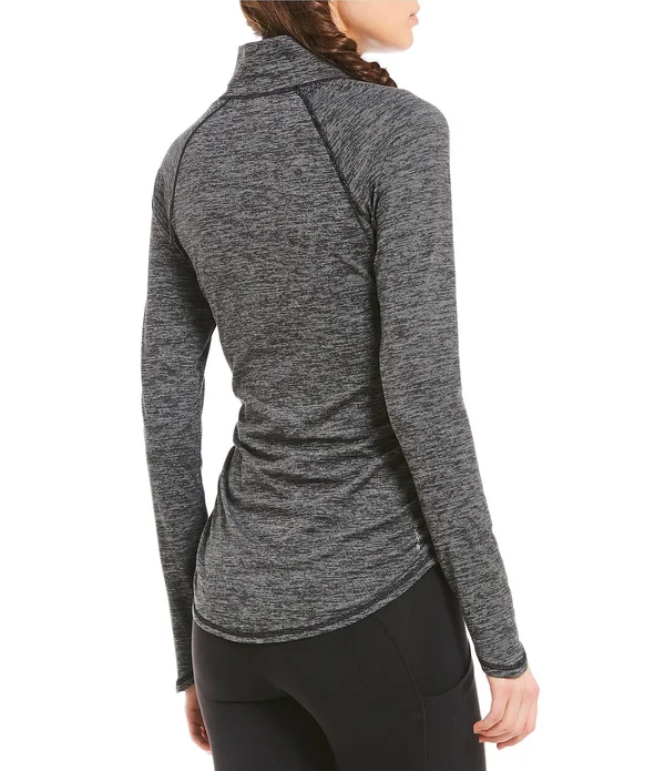 The North Face Women's Motivation Stripe 1/2 Zip TNF Black Micro Stripe, L