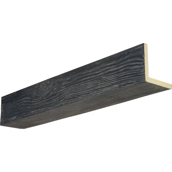 Ekena Millwork BMSD2C0040X120X096ES 4x22W x 12x22H x 8&L 2-Sided (L-beam) Sandblasted Endurathane Faux Wood Ceiling Beam - Aged A