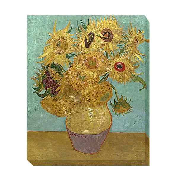PerfectPillows Sunflowers, 1889 by Vincent Van Gogh Premium Gallery-Wrapped Canvas Giclee Art - 12 x 15 x 1.5 in.