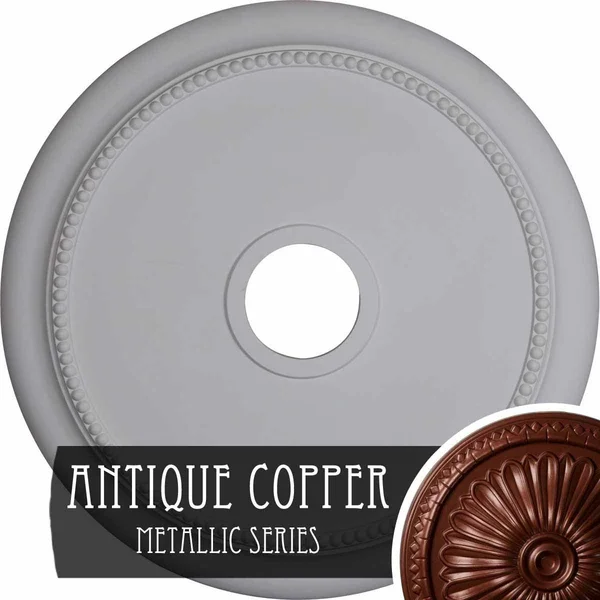 24 1/8x22OD x 4 3/8x22ID x 2 1/4x22P Crendon Ceiling Medallion (Fits Canopies Up to 4 3/8x22) - Hand-Painted Painted Turtle Crack