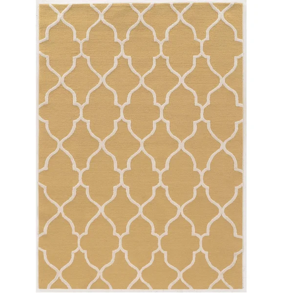 Linon Trio Geo Gray with Cream Silk 5ftx7ft Rug