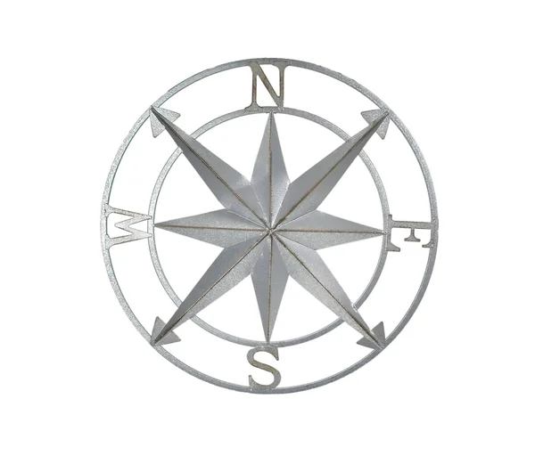Galvanized Zinc Finish Compass Rose Wall Hanging 20.5 inch Diameter
