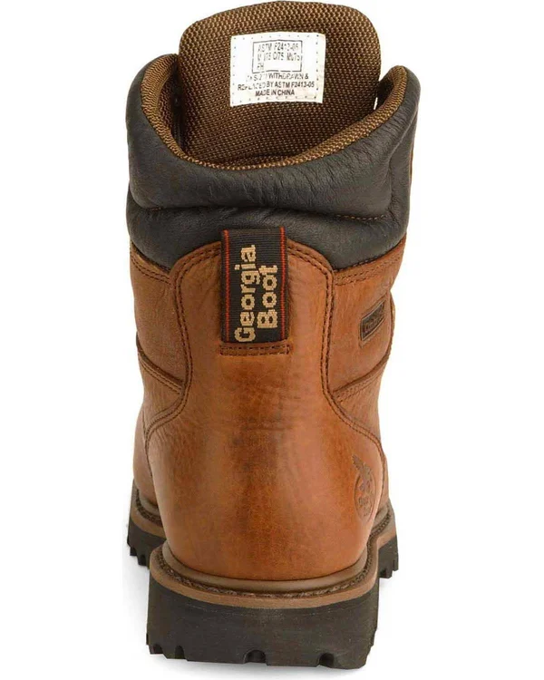 Men's Brown Georgia Boot Hammer Internal Metatarsal Steel Toe Work Boot Size 10