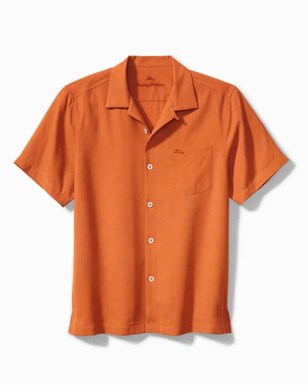 Tommy Bahama Men's Big & Tall Royal Bermuda IslandZone Camp Shirt - Mango Blossom - Size XLT