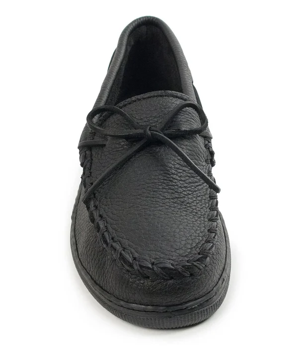 Minnetonka Men's Moosehide Classic Slipper - Natural Size 10.5