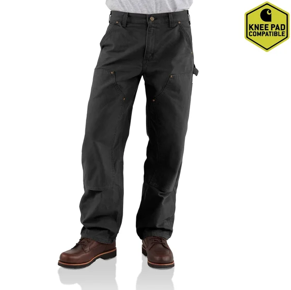 Carhartt Men's Duck Double Front Work Dungaree, B136, Black