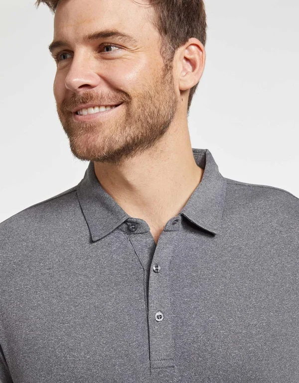 Solbari UPF 50+ Men's Sun Protection Long Sleeve Polo Fitness Shirt - UV Protection - Sun Protective