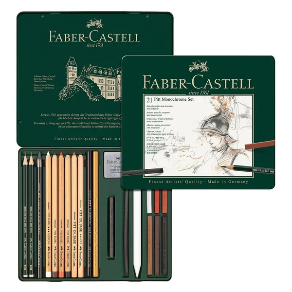Faber-Castell Pitt Monochrome Tin 21/Set
