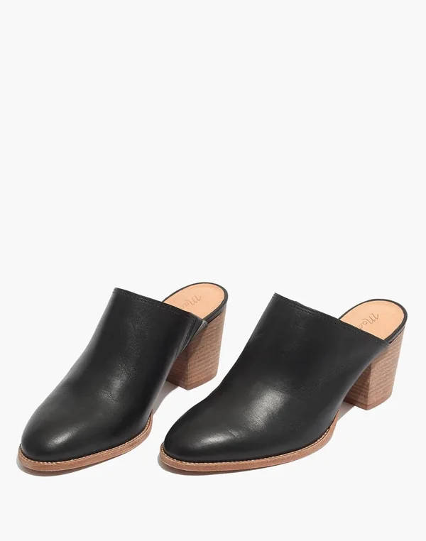 Madewell The Harper Mule in True Black - Size 5H-M
