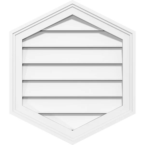 Ekena Millwork GVPVP18X3802SF-10 18x22W x 38x22H Vertical Peaked Surface Mount PVC Gable Vent 10/12 Pitch: Functional - w/ 2x22W