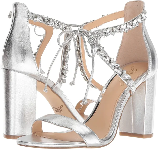 Jewel Badgley Mischka Thamar Women's Shoes Silver : 6 B