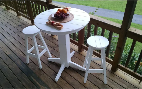 Au0026L Furniture Co. 3 Piece Bar Set with 33x22 Round Table - Al Tropical Lime