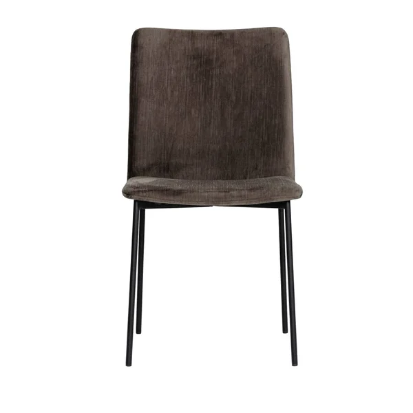 Saltoro Sherpi Sleigh Design Fabric Dining Chair with Metal Legs - Set of 2, Gray