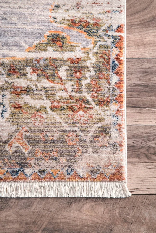 Nuloom Shaunda Medallion Fringe Area Rug - Gray