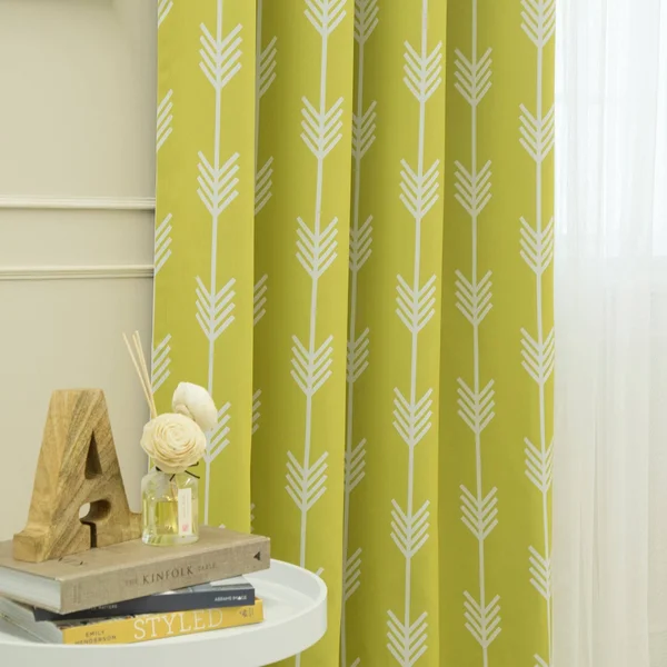 Aurora Home Arrow Room Darkening Blackout Grommet Curtain - 52 x 84 (Green)