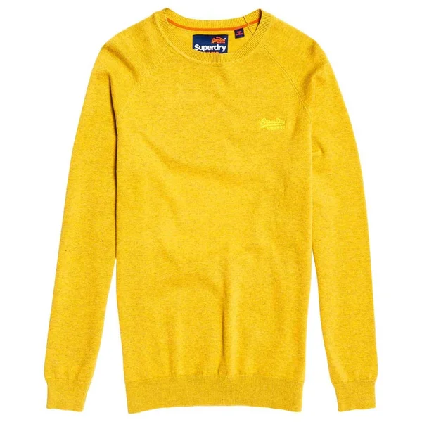 Superdry Orange Label Cotton Crew Jumper - Yellow - Crew Neck