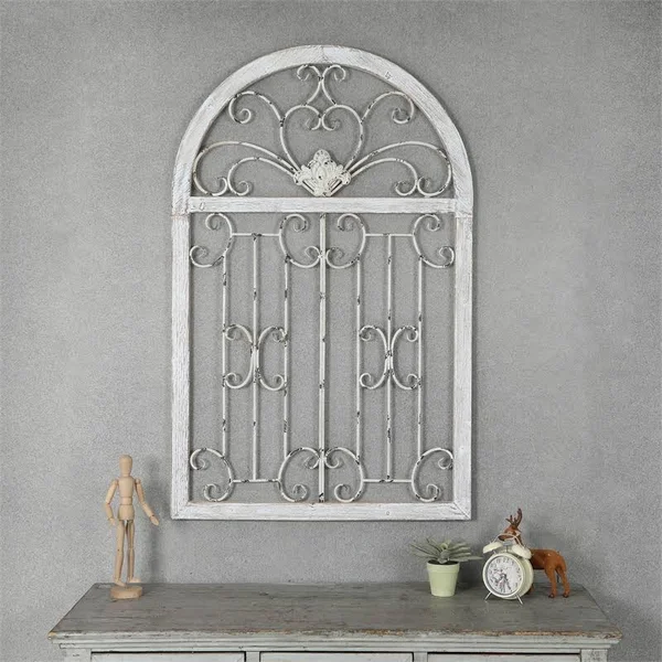 Luxen Home Metal Window Scroll Wall Decor